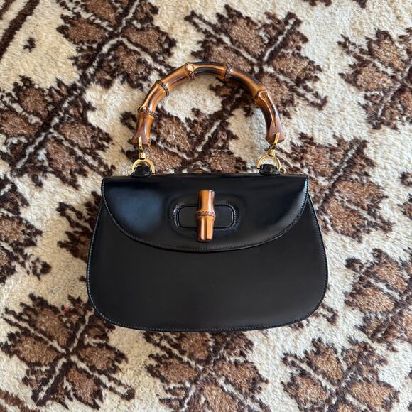 GUCCI Bamboo 1947 Handle Bag 2-way Medium Black Harry Styles - Picture 8 of 12